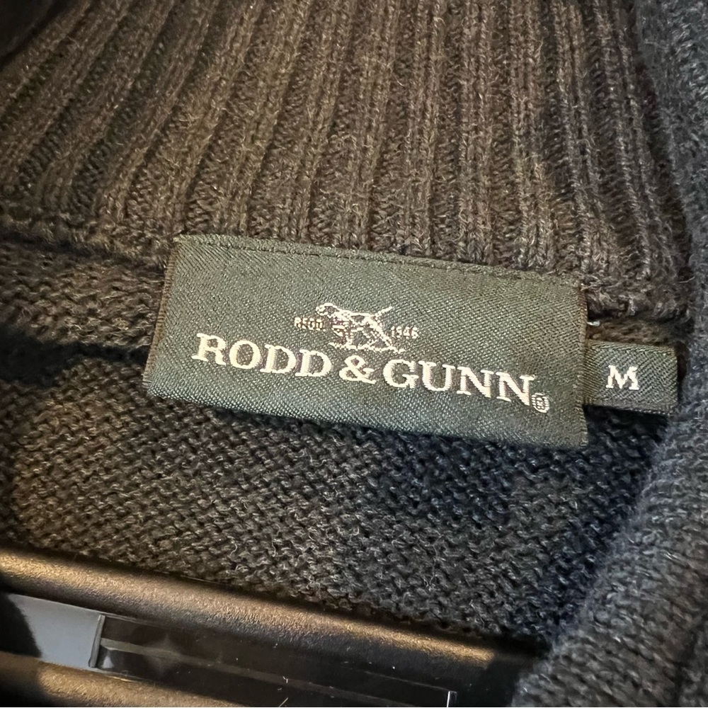 Rodd & Gunn 1/4 zip knit cotton sweater Mens size medium Granite dark gray - Picture 5 of 8